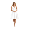 V-Back Satin Knee Dress White