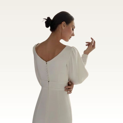 V-Neck Jersey Column Dress back