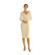 V-Neck Jersey Column Dress ivory