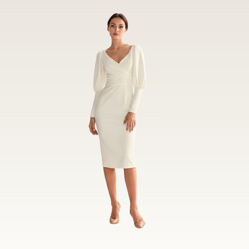 V-Neck Jersey Column Dress