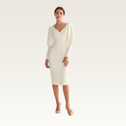 V-Neck Jersey Column Dress