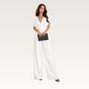 Wide-Leg V-Neck Jumpsuit in white