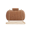 Woven Straw Cylinder Clasp Clutch