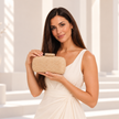 Woven Straw Cylinder Clasp Clutch