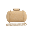Woven Straw Cylinder Clasp Clutch
